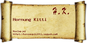 Hornung Kitti névjegykártya